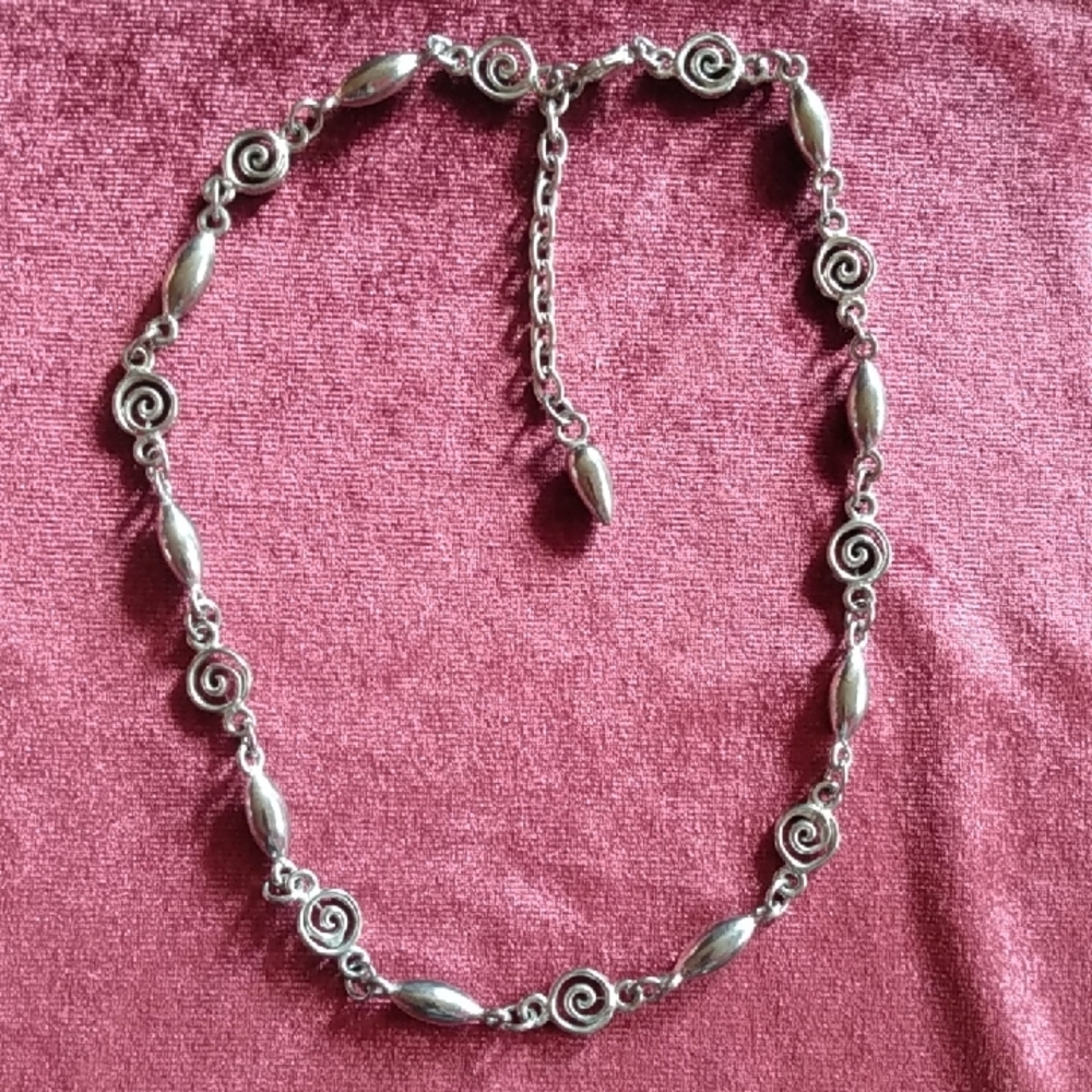 Elegant Silver Swirl Choker Necklace